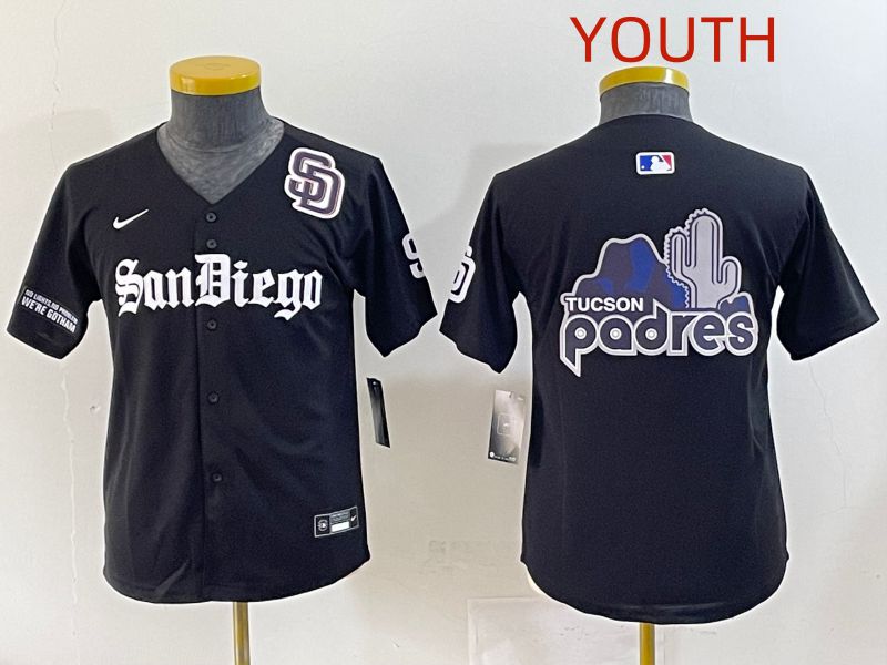 Youth 2025 San Diego Padres Blank Black Five generations Joint Name Nike MLB Jersey style 15